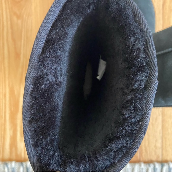 UGG Classic Tall II Boots Women's 8 Black Suede Leather Shearling Fur Lined Soft - Picture 8 of 12